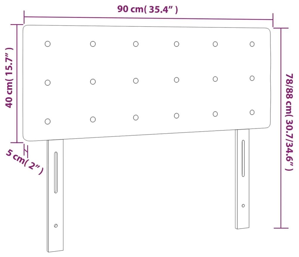 Tablie de pat cu LED, gri taupe, 90x5x78 88 cm, textil 1, Gri taupe, 90 x 5 x 78 88 cm