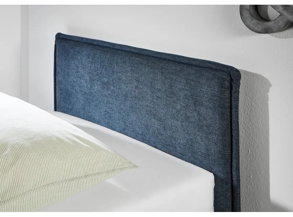 Pat pentru copii albastru închis tapițat fără somieră 90x200 cm Fun – Meise Möbel