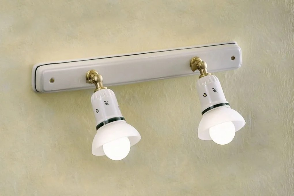 Aplica cu 2 spoturi realizata manual din ceramica SAVONA