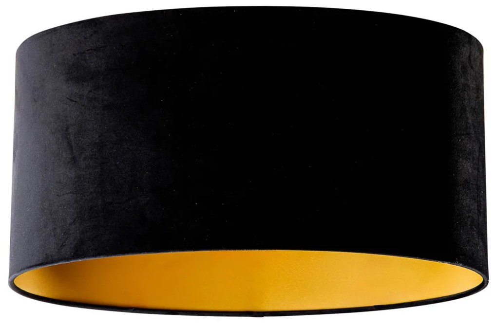 Abajur din catifea negru oval 50/33/25