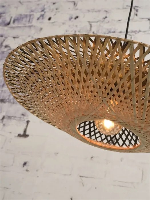 Lampadar din bambus KALIMANTAN orizontal S negru, 60cm