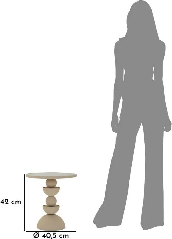 Măsuță auxiliară rotundă cu blat din sticlă ø 40,5 cm Dune – Mauro Ferretti