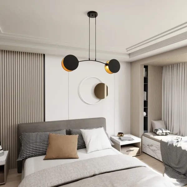 Lustră pe cablu MOTIF 2xE27/15W/230V negru