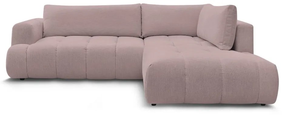 Colțar roz extensibil/cu spațiu de depozitare (cu colț pe partea dreaptă/în formă de ”L”) Fuji – Bobochic Paris