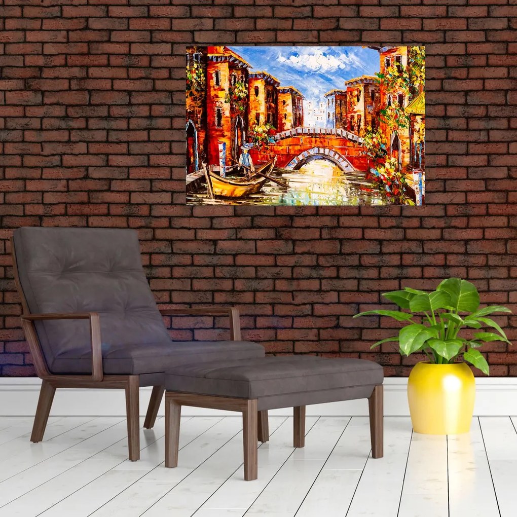Tablou - Pictură în ulei a orașului III. (90x60 cm)