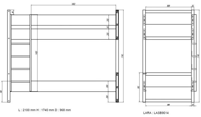 Pat Suprapus Lara 90x200 cm, pentru Copii/Tineri, Alb – Vipack