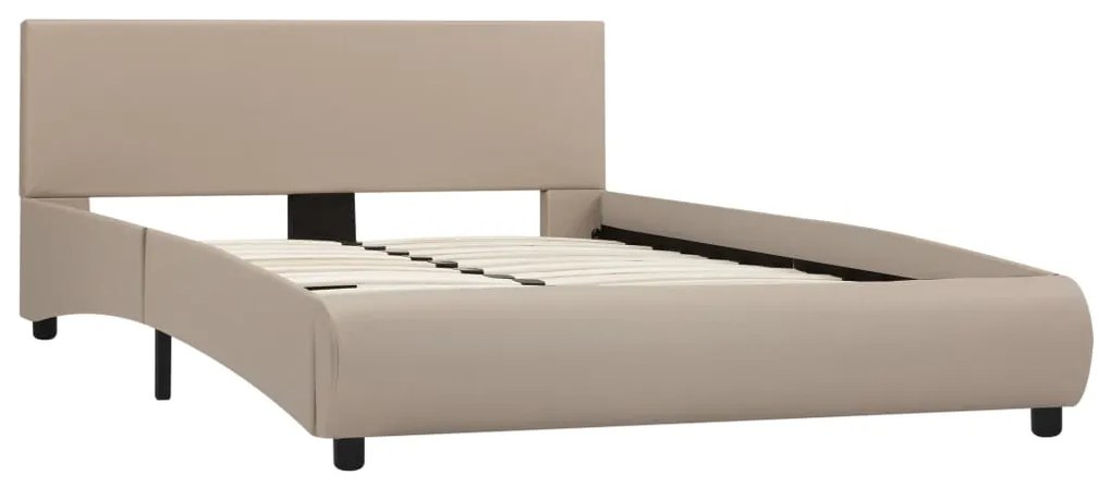 285470 vidaXL Cadru de pat, cappuccino, 120 x 200 cm, piele ecologică