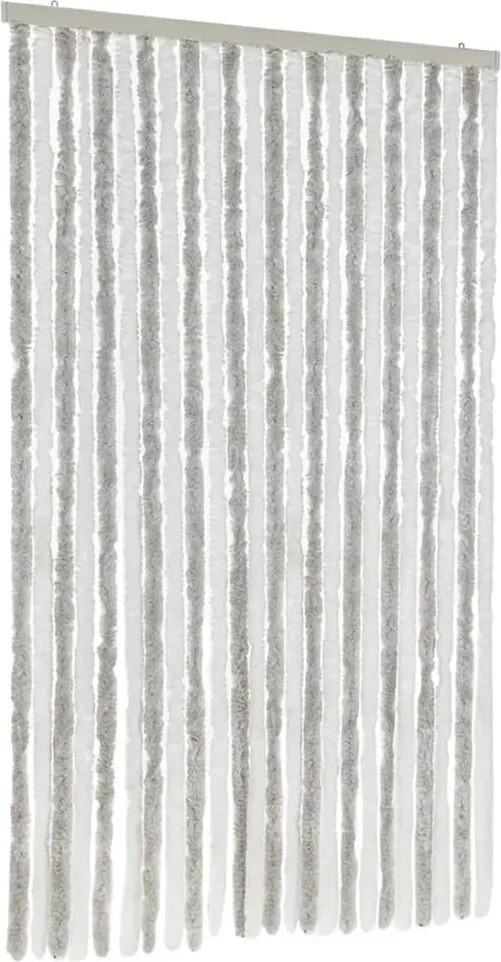 vidaXL Perdea pentru insecte, gri deschis și alb, 100x220 cm, chenille