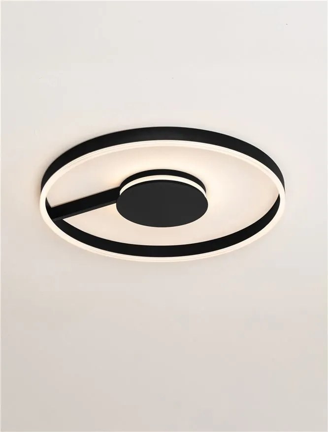 Lustra circulara aluminiu negru LED CCT SIENA 60cm