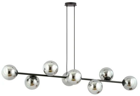 Lustră pe cablu ROSSI 8xE14/10W/230V negru/gri