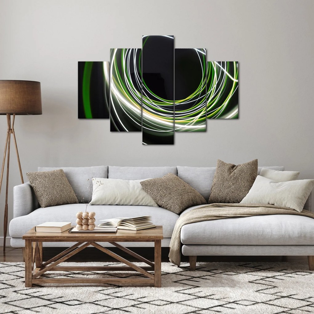 Obraz cu linii verzi (150x105 cm)