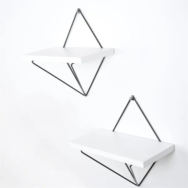 SET 2x raft de perete 14x30 cm alb