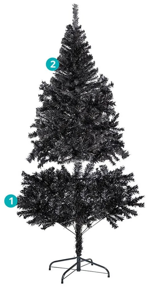 Brad artificial negru 150cm, 415 ramuri