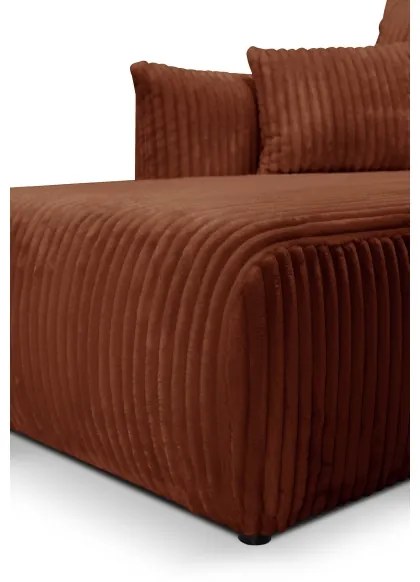 Colțar extensibil universal FRIDA în formă de L, cu spațiu de depozitare, maro