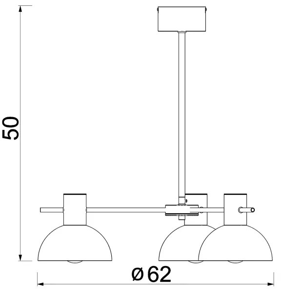 Lustră pe tijă ESTATE MINI 3xE27/15W/230V albastru