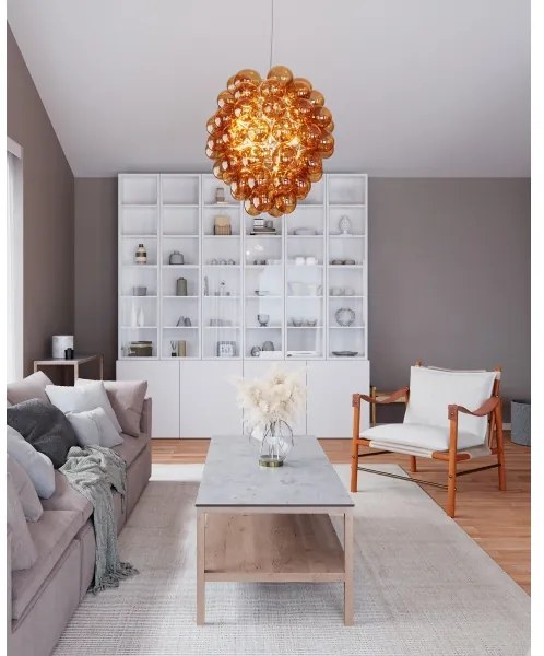 Lustră pe cablu ByRydens 4202230-5512 DELUXE 4xE14/5W/230V fumuriu/maro