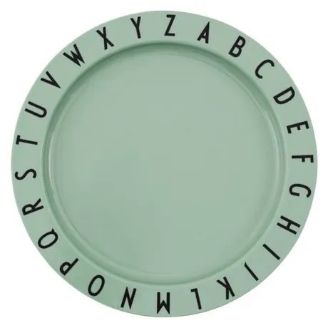 Farfurie desert pentru copii Design Letters Eat & Learn, ø 20 cm, verde