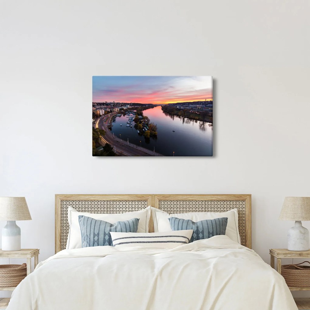 Tablou cu Praga nocturnă (90x60 cm)