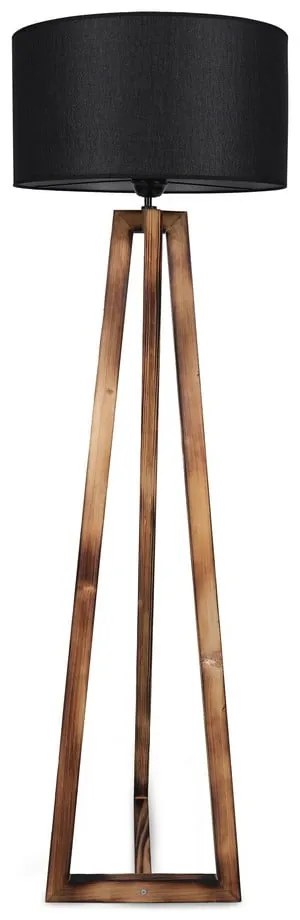 Lampadar negru/maro cu abajur textil (înălțime 166 cm) Maçka – Opviq lights