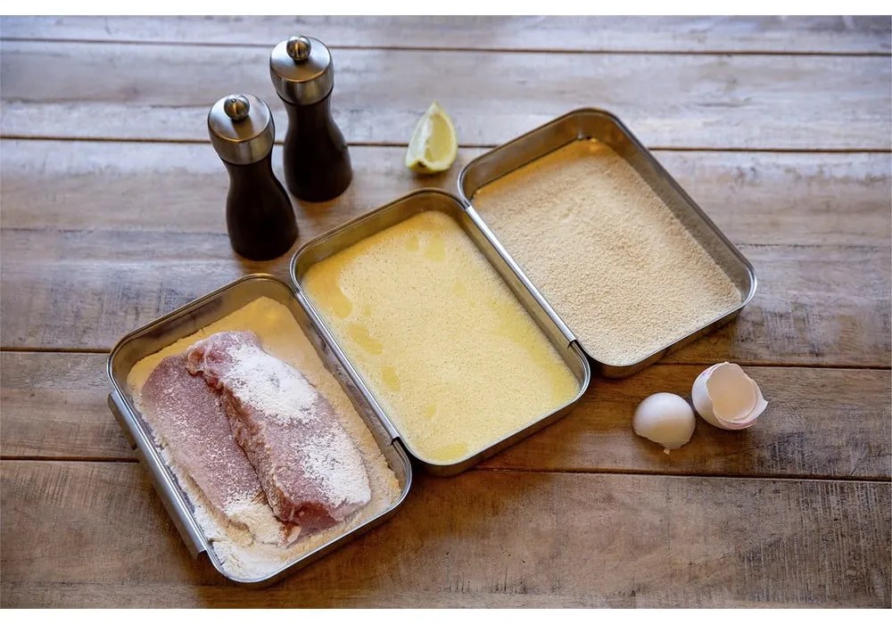 Set pentru șnițele argintiu din oțel inoxidabil – Maximex