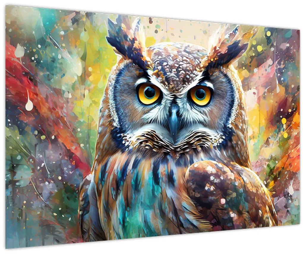 Tablou - Pictură de o bufniță (90x60 cm)