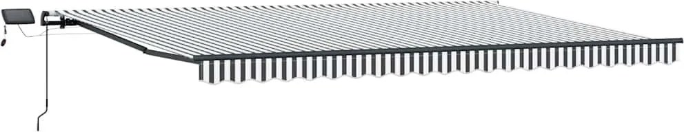 vidaXL Copertină retractabilă manual cu LED, antracit/alb, 500x300 cm