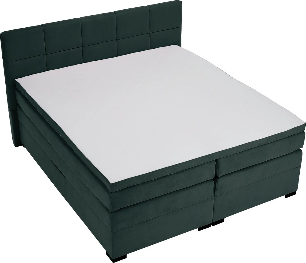 Pat boxspring, 200x200, verde, APRIL