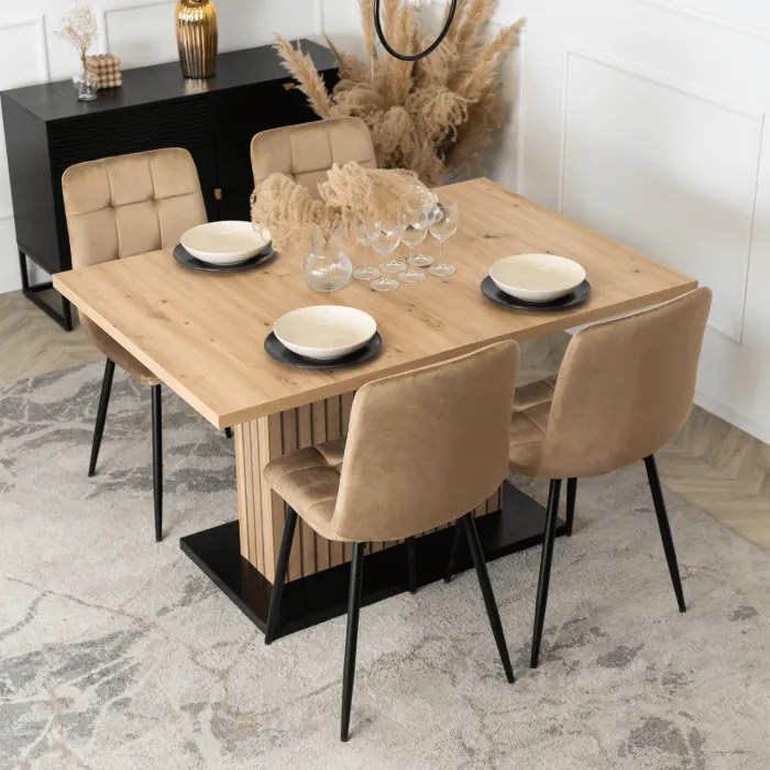 JAKS Masă extensibilă 130 - 180 cm stejar artisan negru Giant