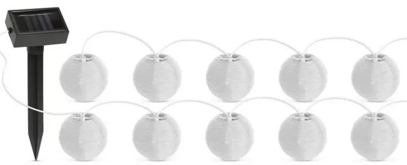 Instalație LED solară 10xLED/1,2V 300mAh 3,7m IP44 alb rece