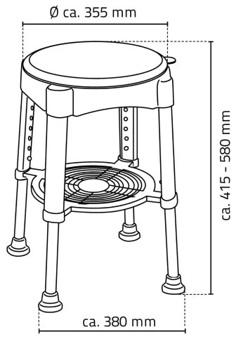 Ridder - Scaun rotativ 58x35,5 cm, albastru/alb