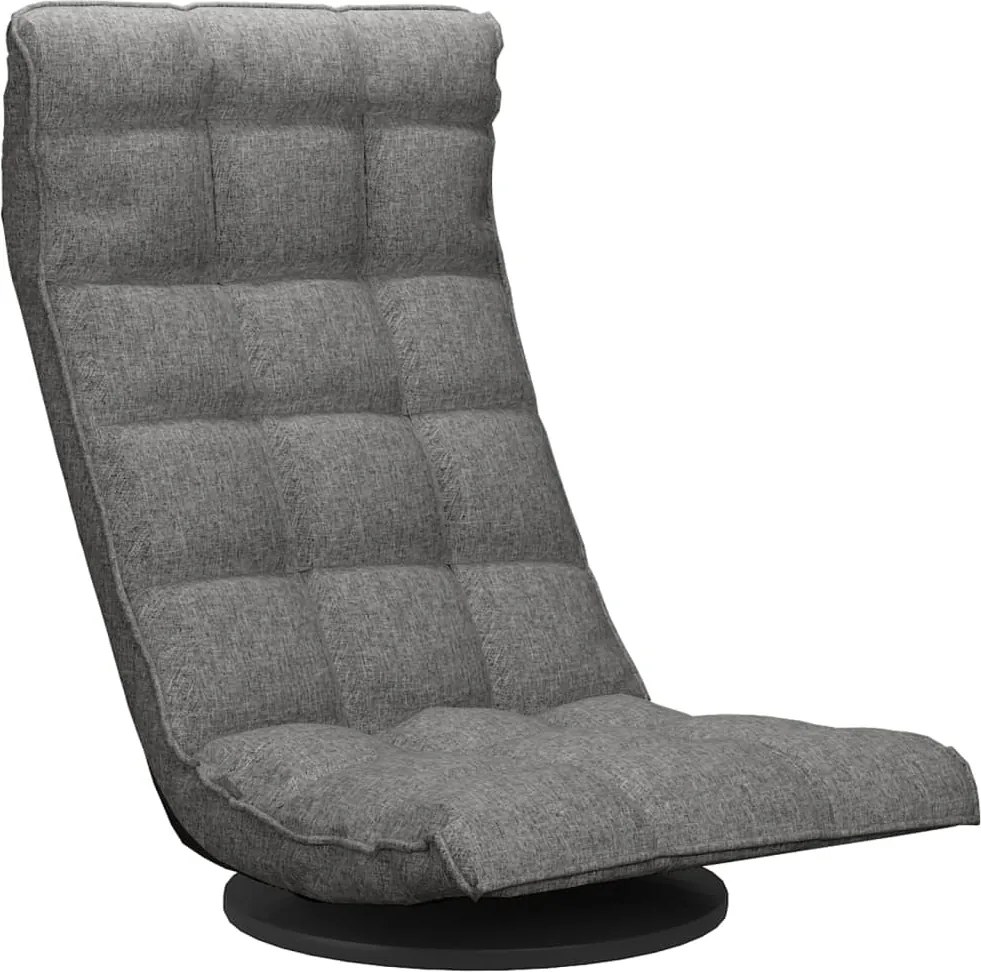 vidaXL Scaun de podea pivotant, gri deschis, material textil