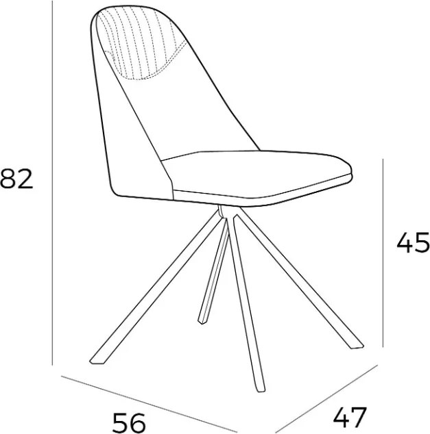 Scaun pivotant tapitat design italian Dublin AC-F3216