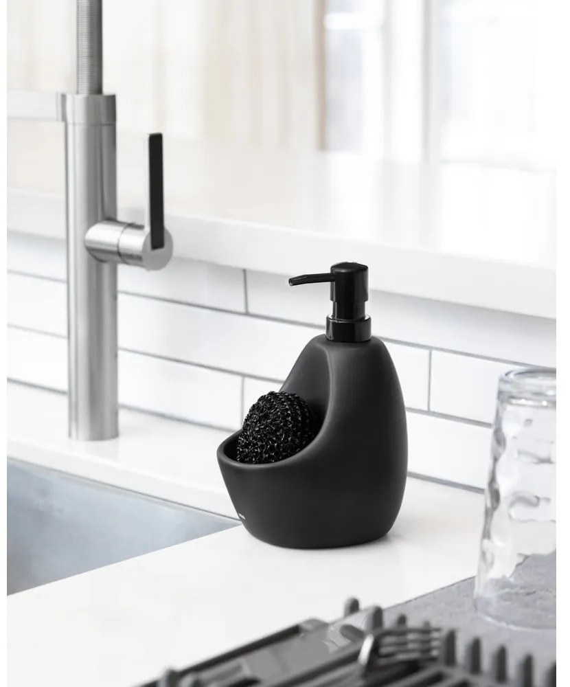Dozator de săpun lichid negru din ceramică 590 ml Joey – Umbra