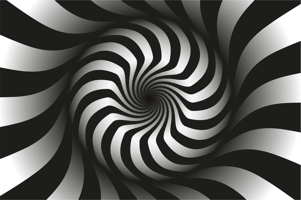 Tablou abstract cu spirala alb neagră (90x60 cm)
