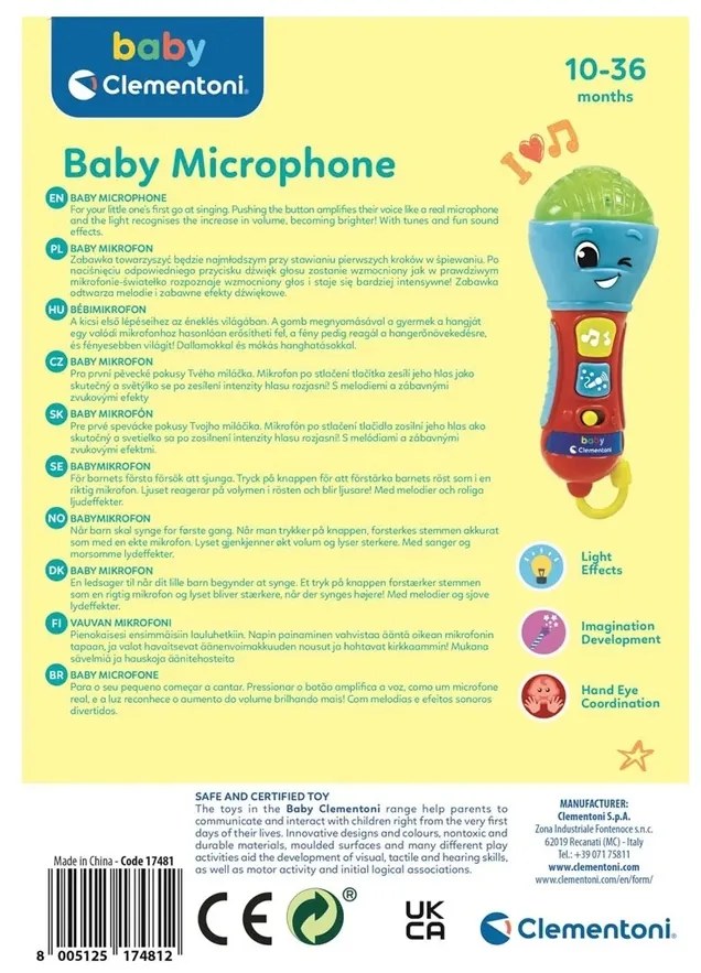 Baby microfon Clementoni, 20 cm