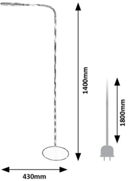 Rabalux 74009 - Lampă LED de podea Adelmo, reglabilă, LED 10W, 230V, negru