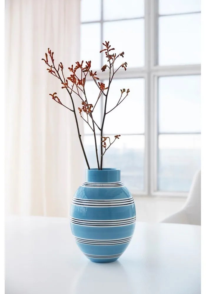 Vază din ceramică Kähler Design Nuovo, înălțime 30 cm, albastru