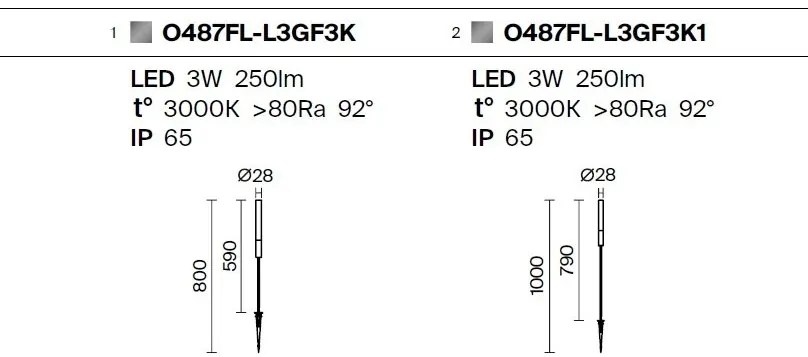 Lampa LED/Tarus de exterior iluminat decorativ IP65 Flare H-80cm