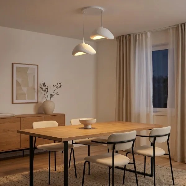 Brilagi - Lampă suspendată pe cablu WABI SABI, 2xE27/40W/230V, Ø 74 cm, albă