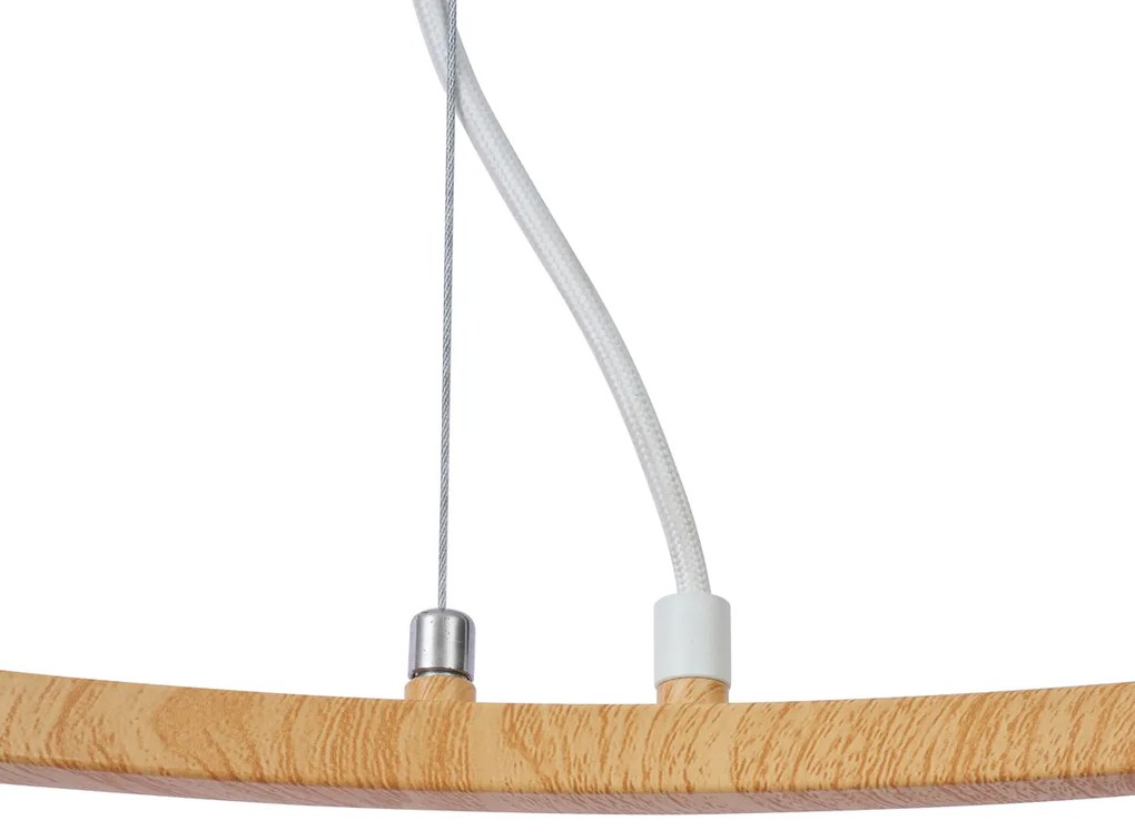 Smart hanglamp hout met wit rond 6-lichts incl. Wifi GU10 - Jeana Circle