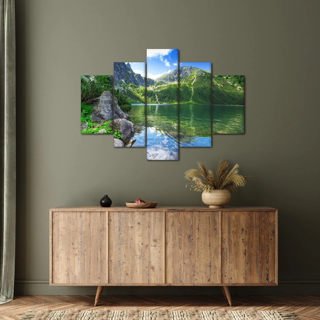 Tablou cu lac în munții Tatra (150x105 cm)