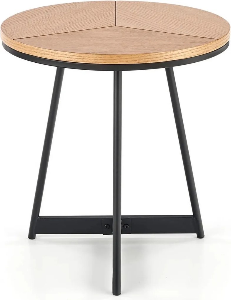 Masuta KARIDA S, stejar auriu/negru, 45x45x49 cm