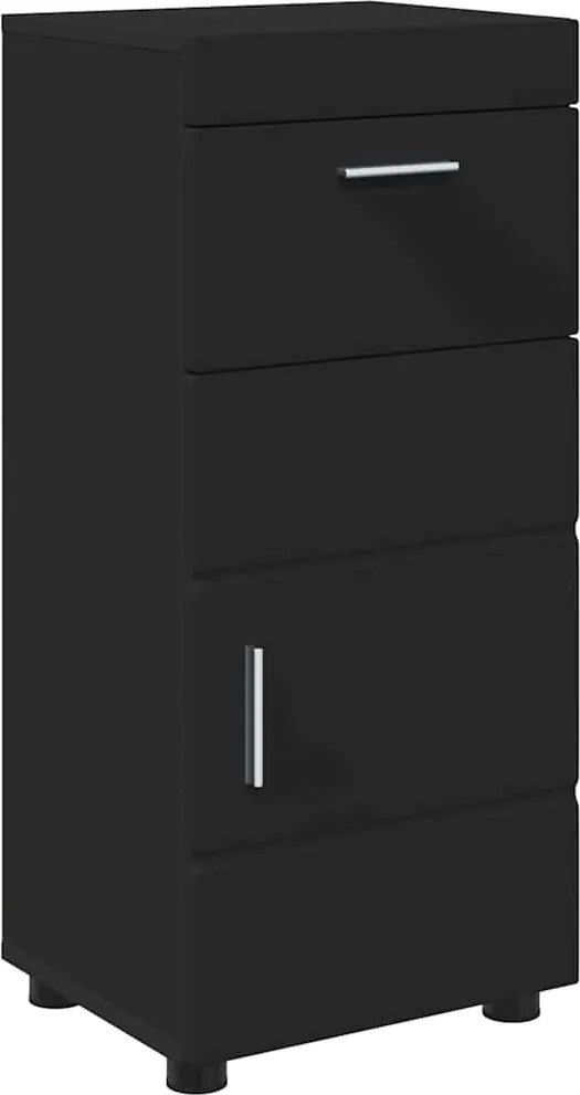 vidaXL Set dulap baie TULUM Negru 37 x 31,5 x 82 cm Lemn compozit