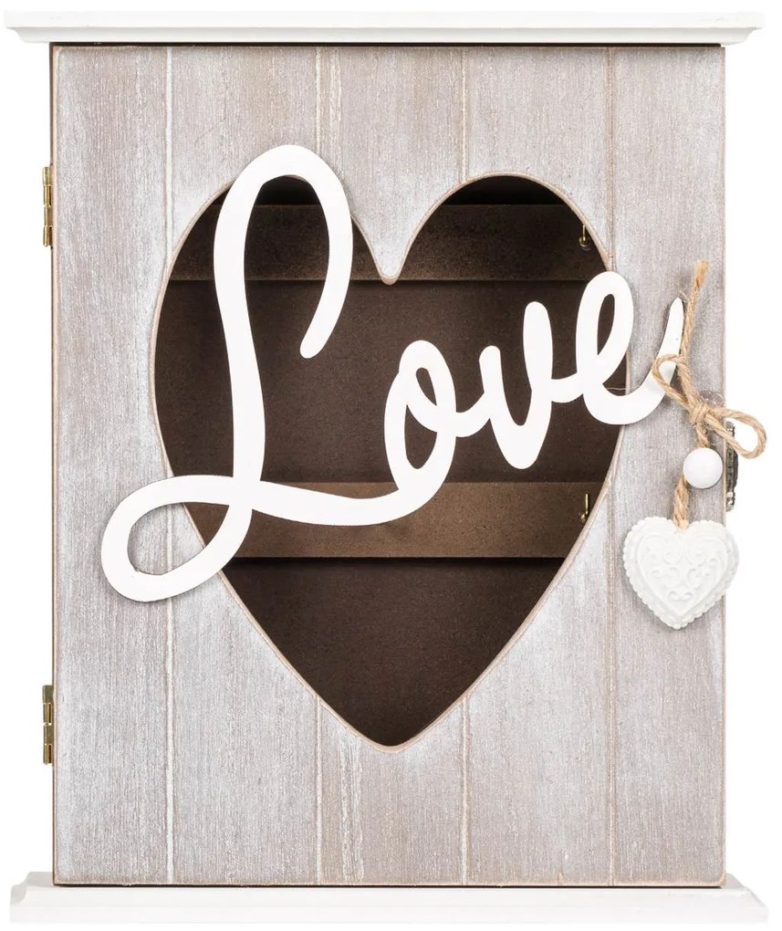 Suport din lemn pentru chei   LOVE   - 22x7x26.5cm