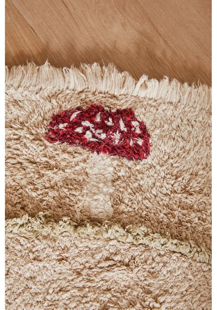 Covor pentru copii bej lavabil/țesut manual din bumbac ø140 cm Chanterelle – Lorena Canals