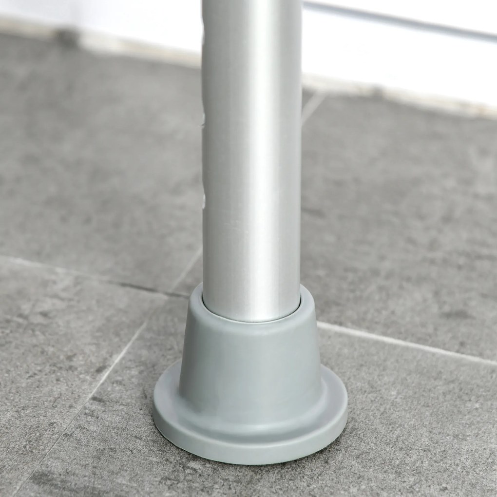 HOMCOM Taburet de duș scaun de duș antiderapant taburet de baie înălțime reglabil pivotant la 360° din aluminiu | Aosom Romania