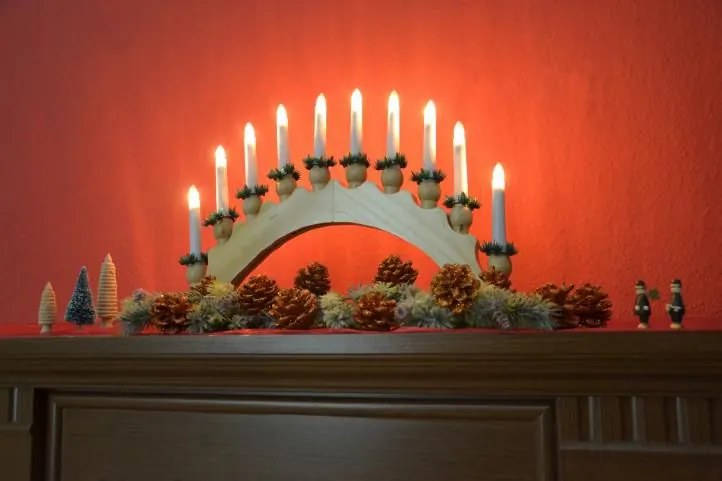 Decorațiune de Crăciun - suport de lumânare, 10 LED-uri