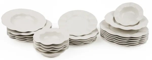 Set de veselă, 24 piese, porțelan alb