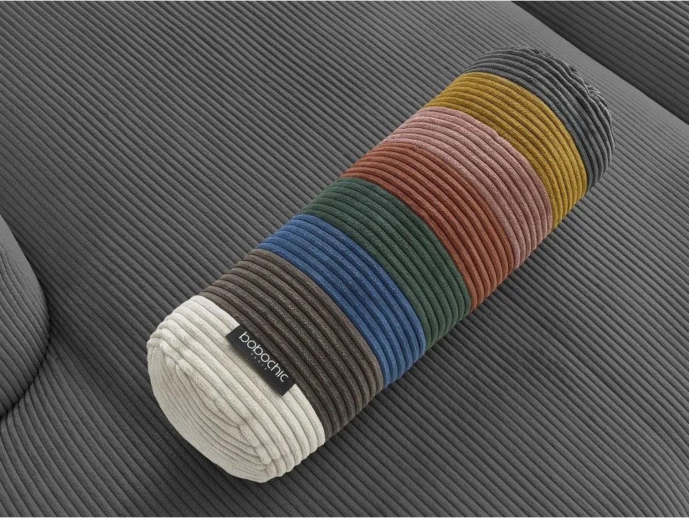 Canapea gri închis cu tapițerie din catifea reiată 250 cm Belair – Bobochic Paris