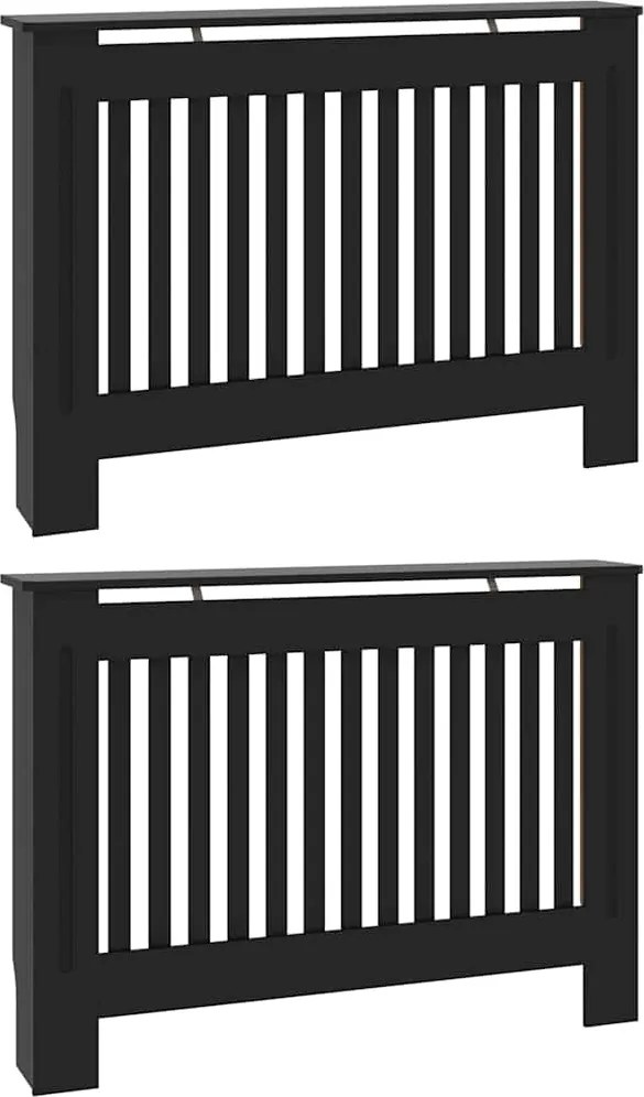 vidaXL Capac pentru radiator 2 pcs Negru 112 x 19 x 81,5cm